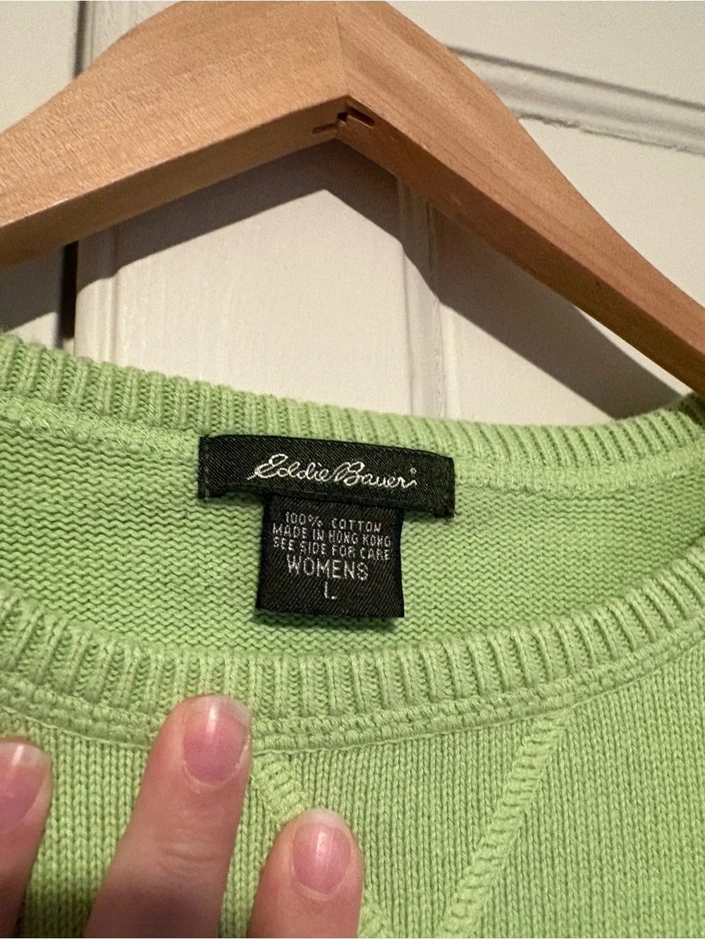 Eddie Bauer Green Crew Neck Cotton Sweater - Picture 3 of 5